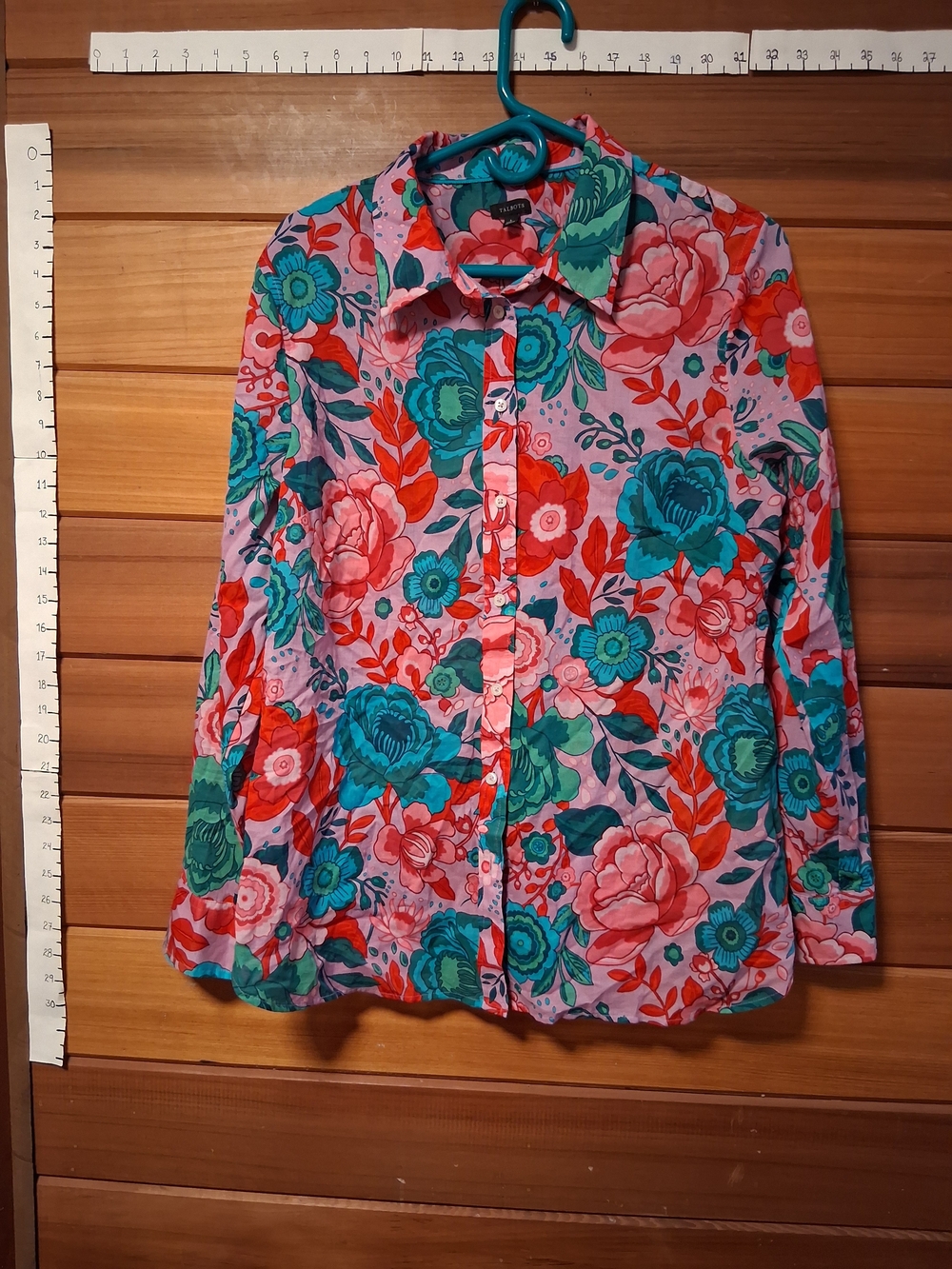 Floral Button-Down Shirt in Pink, Teal & Coral